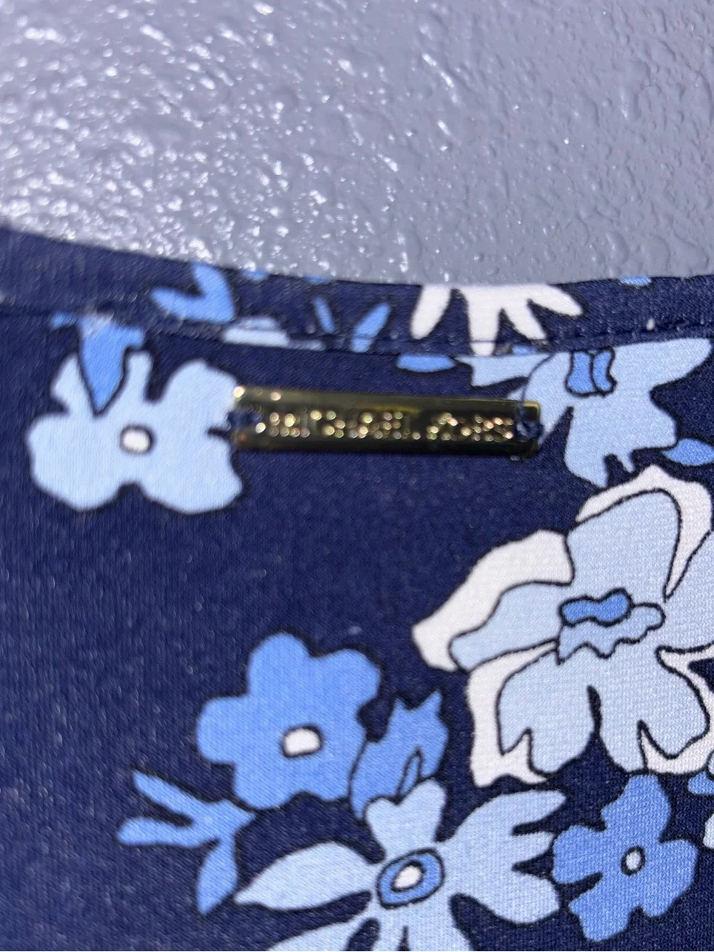 Michael Kors Navy Floral Tunic Dress with Blue & White Blooms